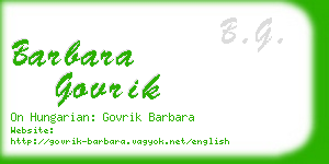 barbara govrik business card